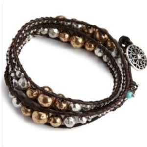 Lucky Brand Boho leather wrap bracelet